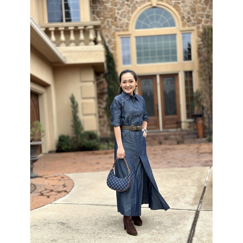 Zara ZW COLLECTION LINEN BLEND SHIRT DRESS